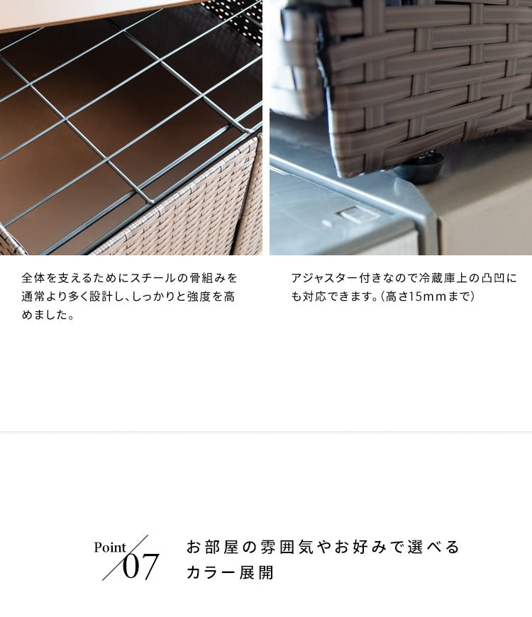 冷蔵庫上ラック 収納 デッドスペース活用 サイズ要確認　幅55x奥行51x高さ35
