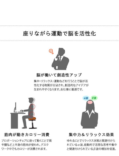 姿勢矯正 脳を活性化 プロポーションスツール 昇降式 三角形 ロータイプ 高さ51cm-66cm