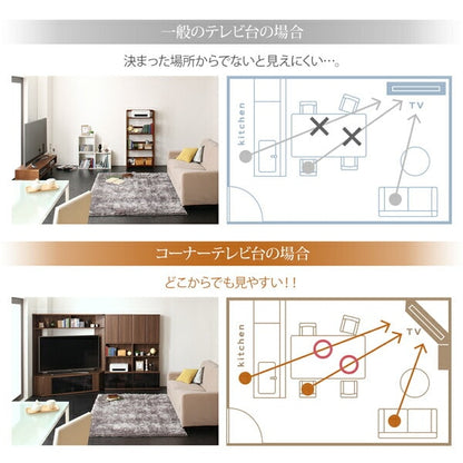 テレビボード+キャビネット 2点セット ハイタイプ コーナー Corner+ 幅150 高さ161