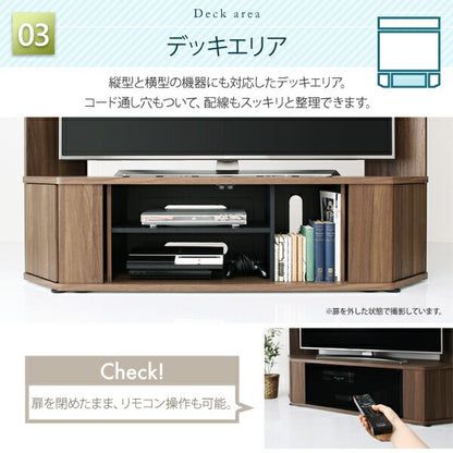 テレビボード+キャビネット 2点セット ハイタイプ コーナー Corner+ 幅150 高さ161