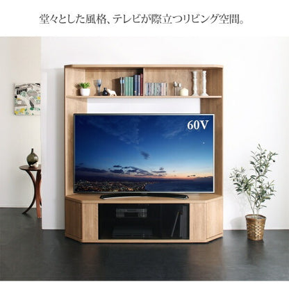 大型テレビ対応 テレビボード 65インチまで キャスターで移動ラクラク 収納 ブラックガラス 木目柄 スタイリッシュ テレビラック