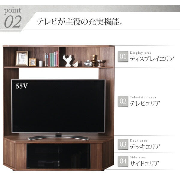 大型テレビ対応 テレビボード 65インチまで キャスターで移動ラクラク 収納 ブラックガラス 木目柄 スタイリッシュ テレビラック