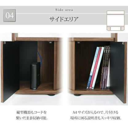 大型テレビ対応 テレビボード 65インチまで キャスターで移動ラクラク 収納 ブラックガラス 木目柄 スタイリッシュ テレビラック