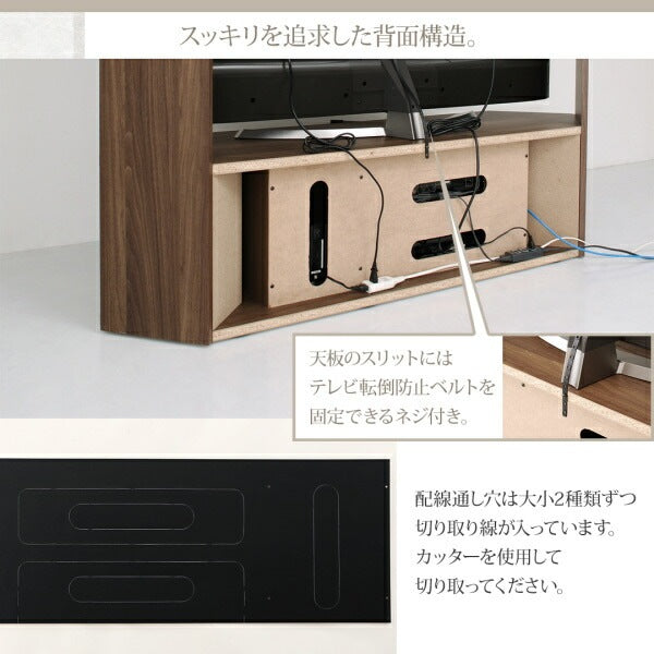 大型テレビ対応 テレビボード 65インチまで キャスターで移動ラクラク 収納 ブラックガラス 木目柄 スタイリッシュ テレビラック