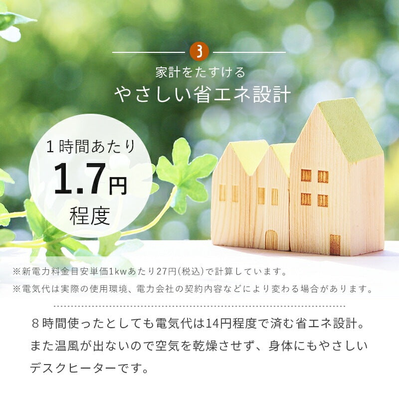 デスクヒーター 薄型 マグネットで張り付けるだけ 自動OFFタイマー 学習机などに 省電力