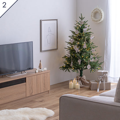 クリスマスツリー 高さ120cm ツリースカート LEDライトセッティング済