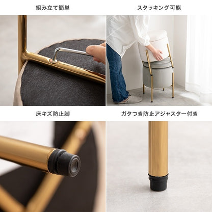 収納付きスツール 椅子 高さ43cm リバーシブル天板 ドレッサースツール サイドテーブル