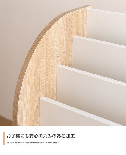 絵本棚 おもちゃ収納付き 幅50cm キッズ収納 スリム 両サイドフック