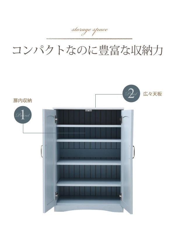 キャビネット 幅60cm リビング収納 フレンチカントリーテイスト 棚