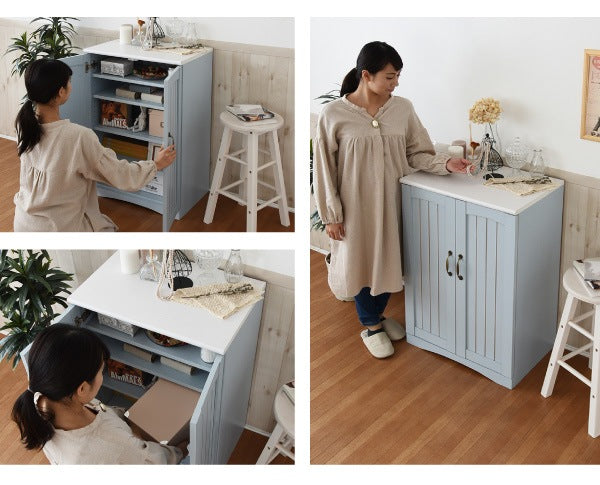 キャビネット 幅60cm リビング収納 フレンチカントリーテイスト 棚