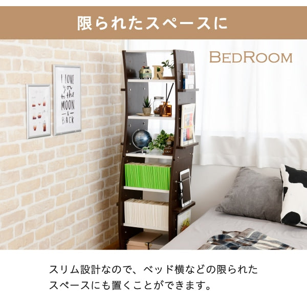 回転式コミックラック 360度自由回転で本やCDが取り出し簡単 省スペース・7段収納・高さ調整可能 ホワイト・ブラウン・レッド対応