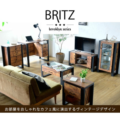 パソコンデスク 書斎机 ヴィンテージ風 幅90 引き出し おしゃれ テレワーク ブルックリン