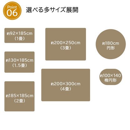 ねこ柄カーペット 絨毯 130x185cm ラグ 床暖房／ホットカーペット対応 オールシーズン