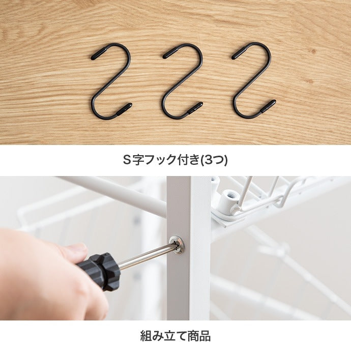 ランドリーバスケット 幅32cm すきま収納 ラック 高さ162cmタイプ 引き出し付き 脱衣所
