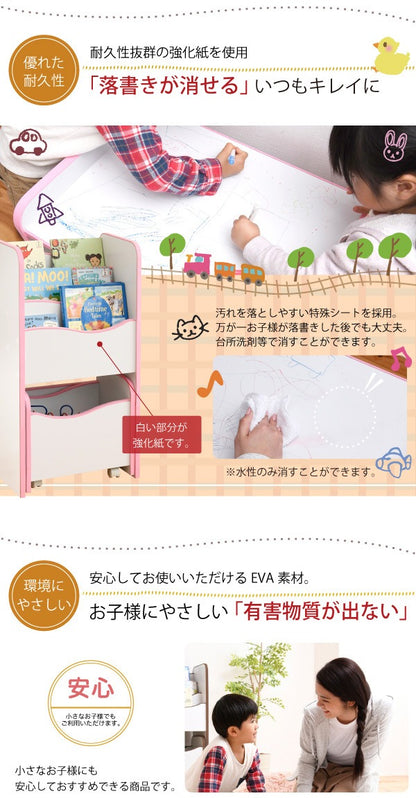 絵本棚 3段 おもちゃ絵本ラック 幅48 奥行29 高さ90 絵本ラック キャスター付き
