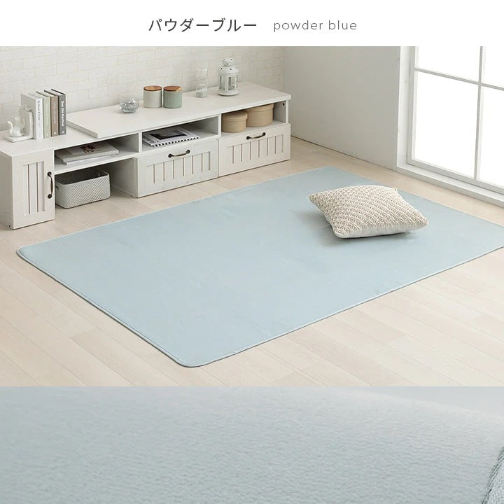 パステルカラーの楕円ラグ カーペット 140x200cm 滑り止め 床暖房ホットカーペット対応 オールシーズン ふわふわ 洗濯可能