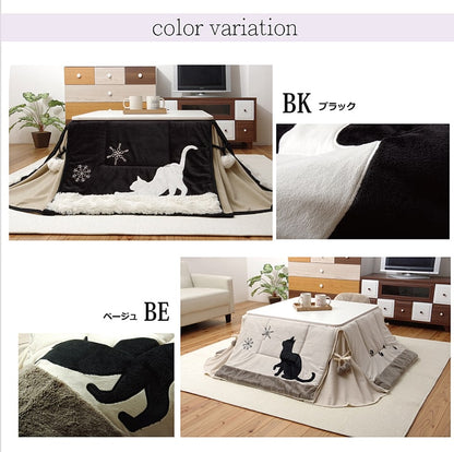 猫柄 こたつ布団 175x175cm 省スペースこたつ布団 フリース ねこ