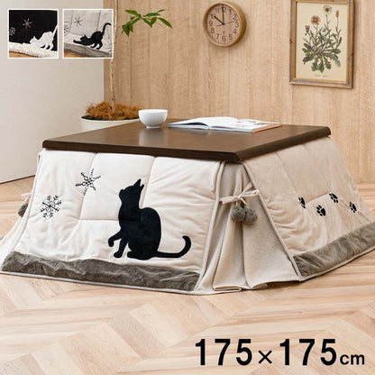 猫柄 こたつ布団 175x175cm 省スペースこたつ布団 フリース ねこ