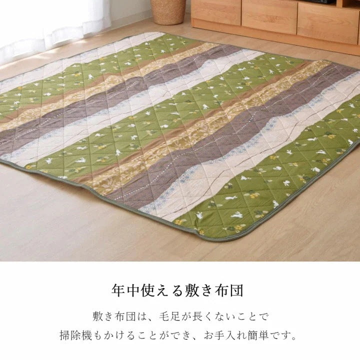 うさぎ柄 こたつ布団セット （こたつ掛け布団205x315cm + 敷き布団190x290cm） 和モダン