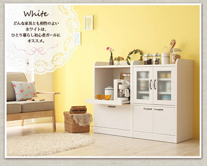 食器棚 ミニキッチン収納シリーズ amitie ミニ 幅58x奥行40x高さ90.5cm
