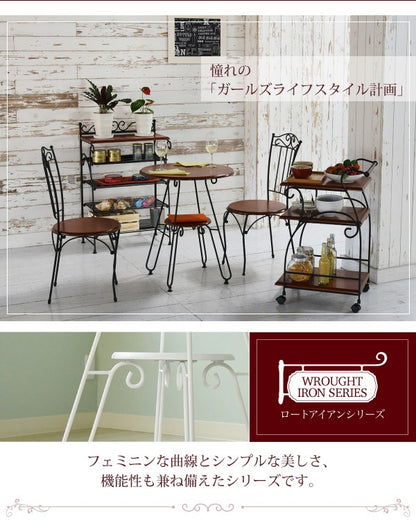 カフェテーブル 幅60cm 高さ70cm ロートアイアン 丸テーブル アンティーク風