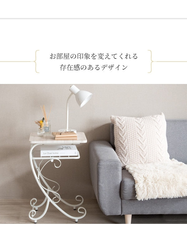 ナイトテーブル 高さ60cm ベッドサイドテーブル アンティーク調 Celestia