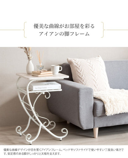 ナイトテーブル 高さ60cm ベッドサイドテーブル アンティーク調 Celestia