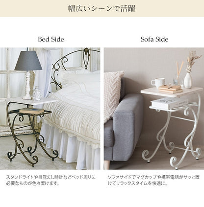 ナイトテーブル 高さ60cm ベッドサイドテーブル アンティーク調 Celestia