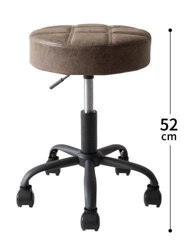 昇降スツール 高さ45-52cm PUレザー座面 防水 キャスター付き