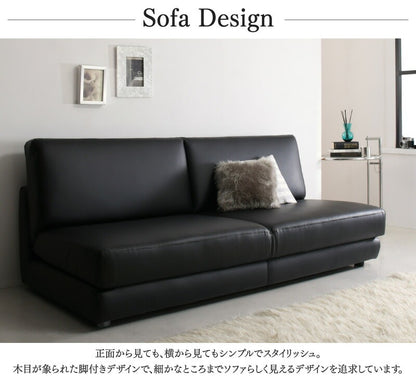 ソファーベッド PVC ソファベッド Cleobury クレバリー 幅120cm リクライニング ベッド時セミダブル相当