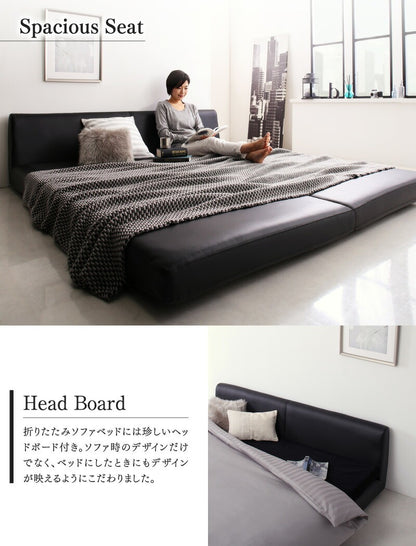 ソファーベッド PVC ソファベッド Cleobury クレバリー 幅120cm リクライニング ベッド時セミダブル相当