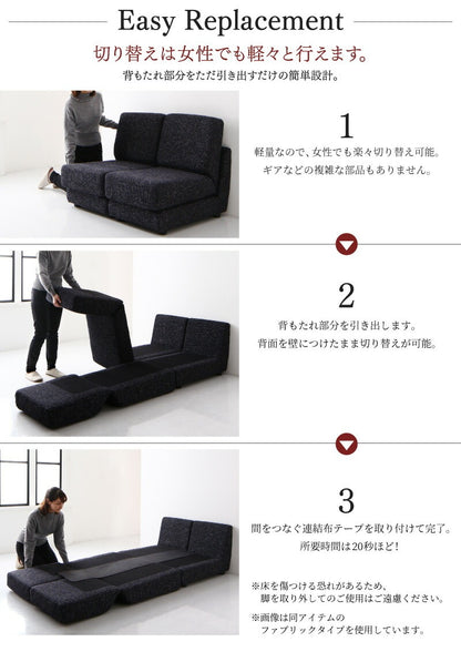 ソファーベッド PVC ソファベッド Cleobury クレバリー 幅120cm リクライニング ベッド時セミダブル相当