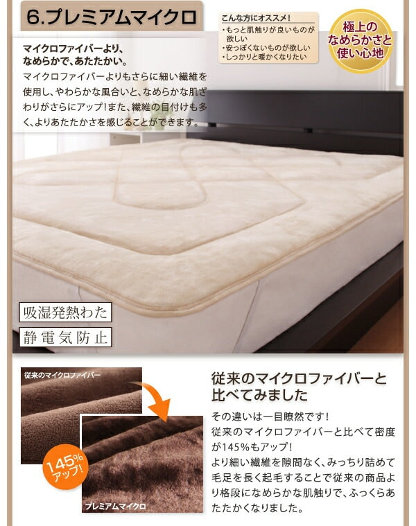 キングサイズ ベッド用ボックスシーツ 単品 プレミアムマイクロファイバー 高密度