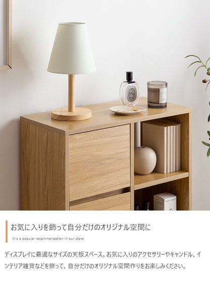 引き出し付きキャビネット 幅60cm シンプルモダン 揺れ防止 スリム 薄型