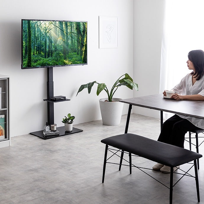左右首振り TVスタンド 32-55インチ対応 スリム 高さ調節 コード収納 シンプル スタイリッシュ