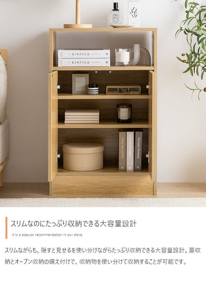 キャビネット 幅55cm シンプルモダン 扉付き収納 ノイズレス