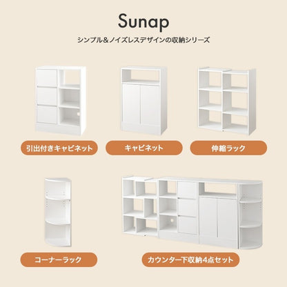 キャビネット 幅55cm シンプルモダン 扉付き収納 ノイズレス