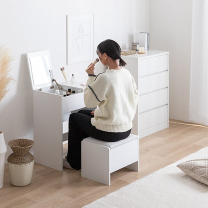 ドレッサー + スツールセット 幅50cm コンパクト 省スペース 収納 コンセント付き デスク