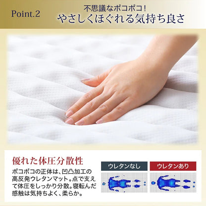 セミダブルベッド + マットレスセット 本体全10色 ヘッドボード 引き出し コンセント 木目 ゾーンコイルマットレス かため