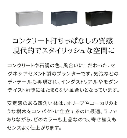 プランター 打ちっぱなしコンクリート質感 90x44cm スタイリッシュ モダン