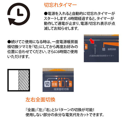 電気カーペット 180x126cm ホットカーペット ダニ対策 切り忘れタイマー
