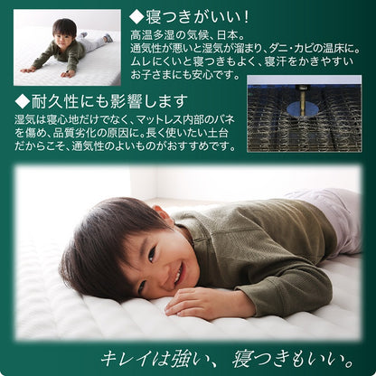 シングルベッド + マットレスセット 本体全10色 ヘッドボード 引き出し コンセント 木目 ゾーンコイルマットレス かため