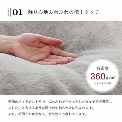 洗える 円形 リバーシブルこたつ布団 直径185cm（テーブル直径70-80cm対応） ラウンド ふわふわ フェイクファー／フランネル 無地 シンプル 薄掛