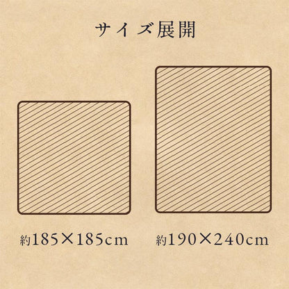 縁ありラグ 190x240cm カーペット 丸洗い可能 こたつ敷布団