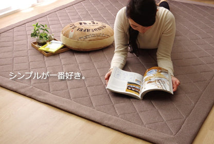 キルトラグ 絨毯 190x190cm キルティング加工 ホットカーペット対応 シンプル 無地
