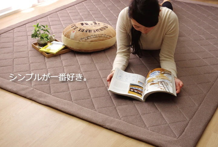 キルトラグ 絨毯 190x240cm キルティング加工 ホットカーペット対応 シンプル 無地
