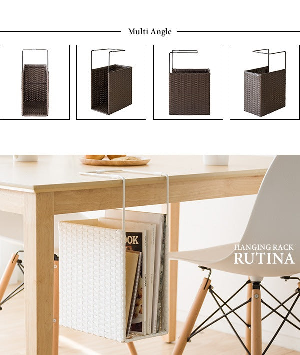 ラタンハンギングラック RUTINA デスクに テーブルに A4サイズ収納可能