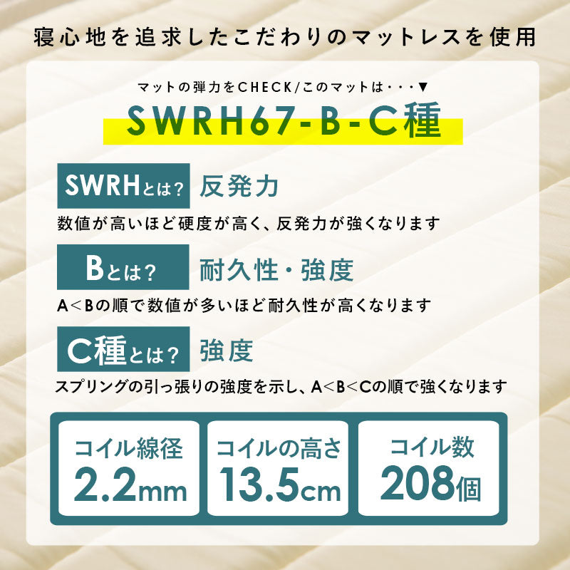 セミシングルショートベッドSSS + マットレスセット すのこ 小さいサイズ ボンネルコイルマットレス