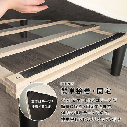 セミシングルショートベッドSSS + マットレスセット すのこ 小さいサイズ ボンネルコイルマットレス