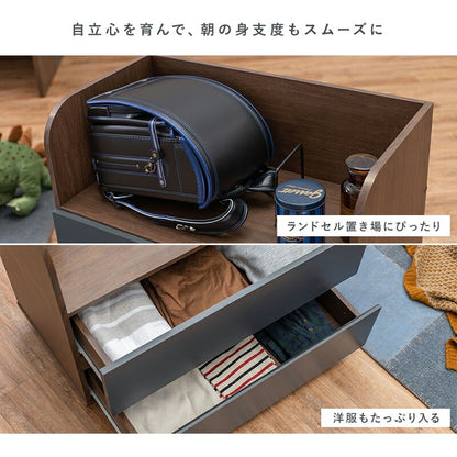 システムベッド （ベッド + デスク + ワゴン） ロフトベッド 学習デスク 引き出し シェルフ